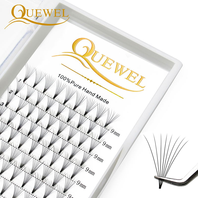 Eyelash Extension C Curl - Quewel готовые веерные ресницы 8D/6D/5D/4D/3D объемные