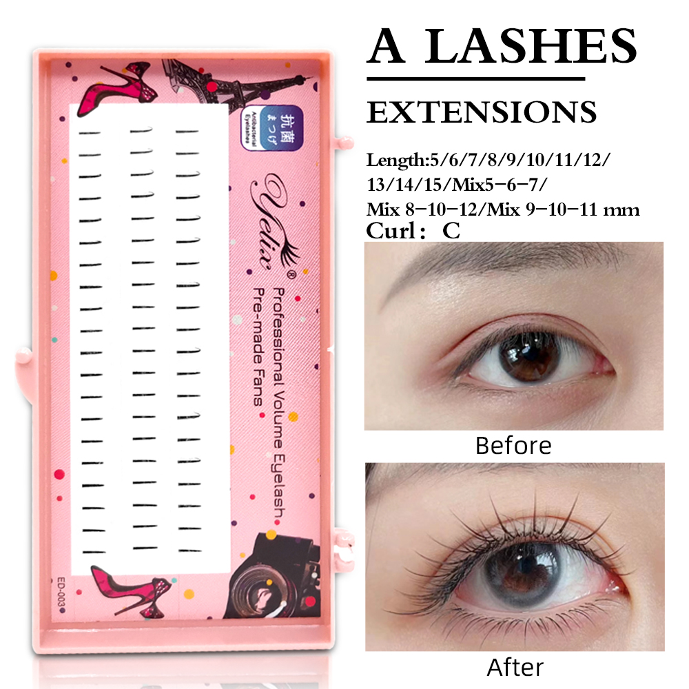 Eyelash Extension C Curl - Натуральные мягкие индивидуальные ресницы Yelix Comic