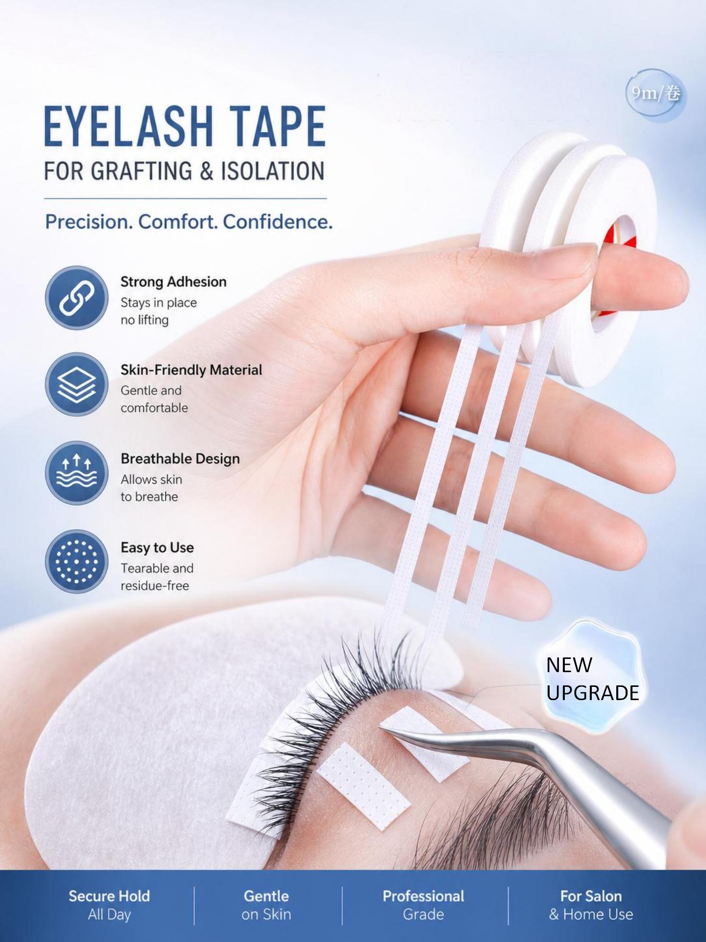 Tape Breathable Lash - 10 рулонов микропористой дышащей ленты для